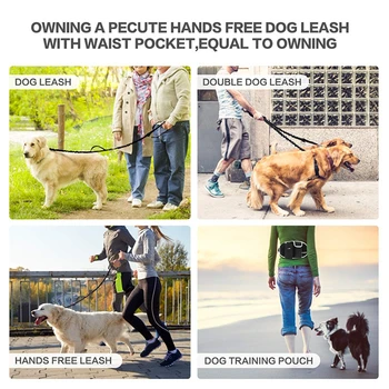 Dog Walking Bags Training Pet Treat Bag Fanny Pack Hands-Free Candy Pouch Bungee Leash Dog Feed Bowls Storage Water Cup 6
