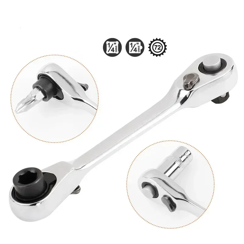 

Гаечный ключ, отвертка, ручная бита, портативная двухсторонняя головка, двухдюймовый Быстрый гаечный ключ, 1/4 инструменты, механический конец для регулировки