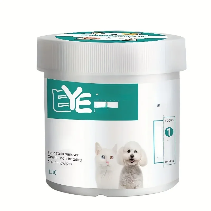 130PCS Pet Eye & Ear Cleaning Wipes Gentle Tear Stain Remover Wipes for Dogs & Cats Pet Ear Eye Washing Pads