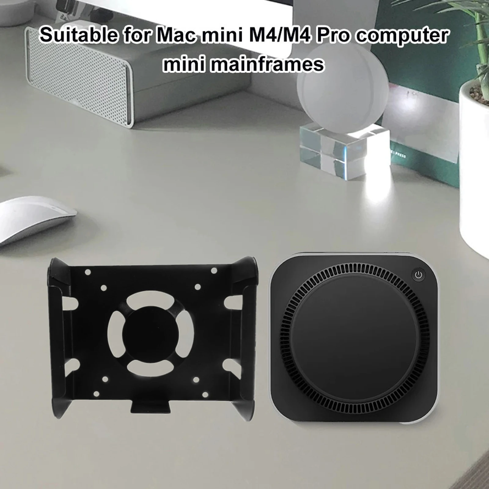 Mac Mini M4/M4Pro 2024용 책상 아래 스탠드, 벽걸이 브래킷, 공간 절약형 디자인, Mac Mini M4 컴퓨터 액세서리에 적합