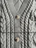 TTPD Cardigan Cozy Chunky Cable Knit V-neck Patched Grey Sweater Jacket for Women Autumn Winter TS Cardigan 4