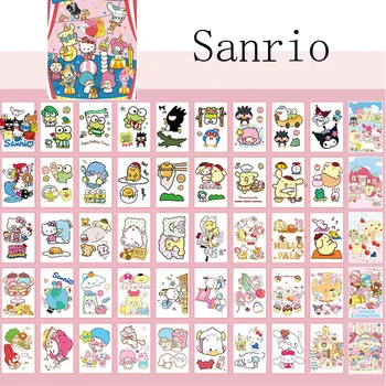 50pcs Kawaii Cartoon Sanrio Stickers Aesthetic Anime Hello Kitty Kuromi Decals Decoration Sticker Books Cute Stationery DIY Toys 4