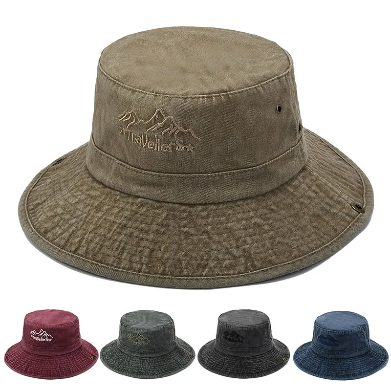  - Fashion Wash Denim Bucket Hat Women Men Fisherman Hat With Large Brim Vintage Visor Panama Hat Sunscreen Cowboy Hat Female Male