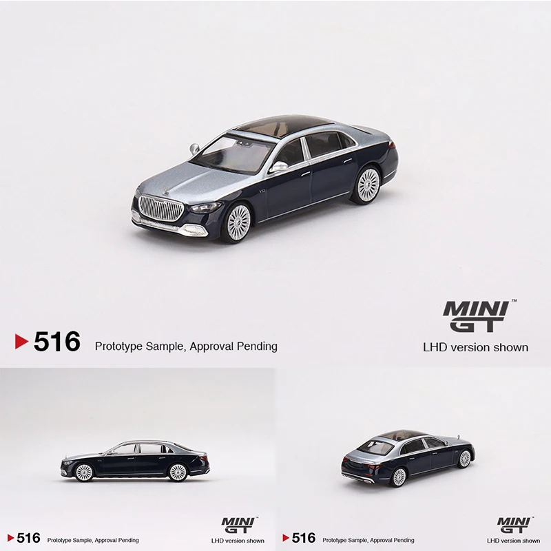 

MINIGT 516 In Stock 1:64 S680 Silver Blue Metallic Diecast Diorama Car Model Toys