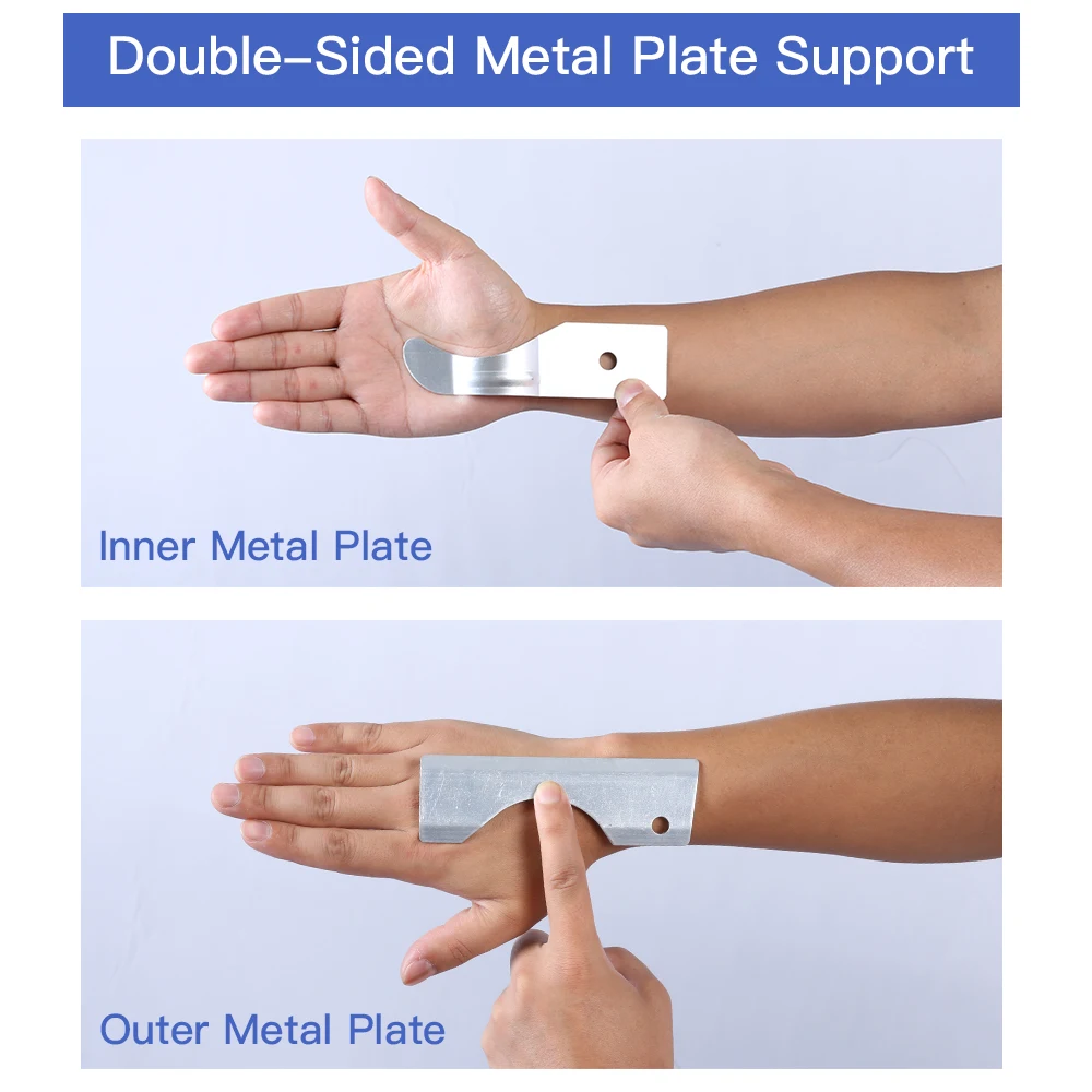 2 Piece Wrist Splint Carpal Tunnel Protector Wrist Support Hand Brace Palm Wrap Wrist Injury Fracture Fixed Orthopedic Wristband