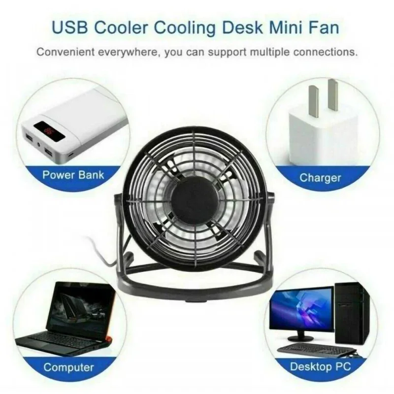180Degree Rotatable Fan Mini USB DC 5V Cooler Desk Fan Summer Fashion Portable Desktop Cooling Fans for Notebook Laptop Computer