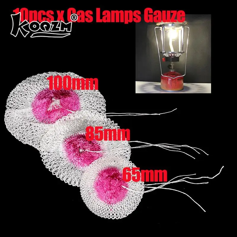10pcs 65/85/100mm Gas Lantern Mantle Kerosene Gas Lamp Cover Durable Mesh Mantle gas lamp mantle