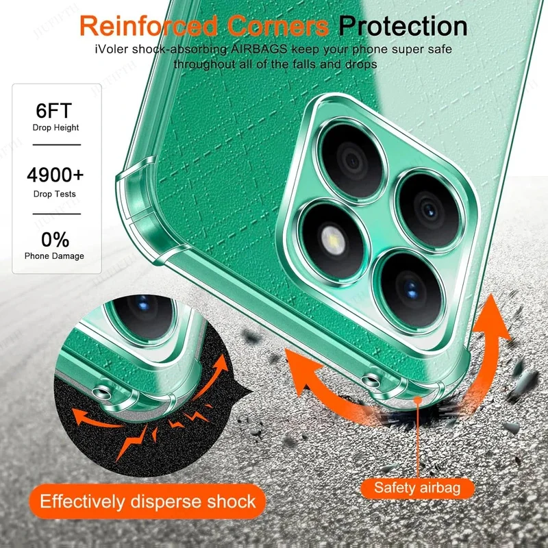 Shockproof TPU Transparent Protective Case - Four-Corners Design