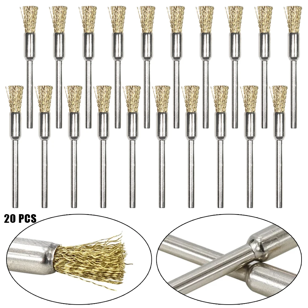 

For Power Drill Tool Polising Brushes Brushes 20Pcs 40 Mm (1.57 Inch) Length 5mm Brass Rotary Wire Wheel Pencil