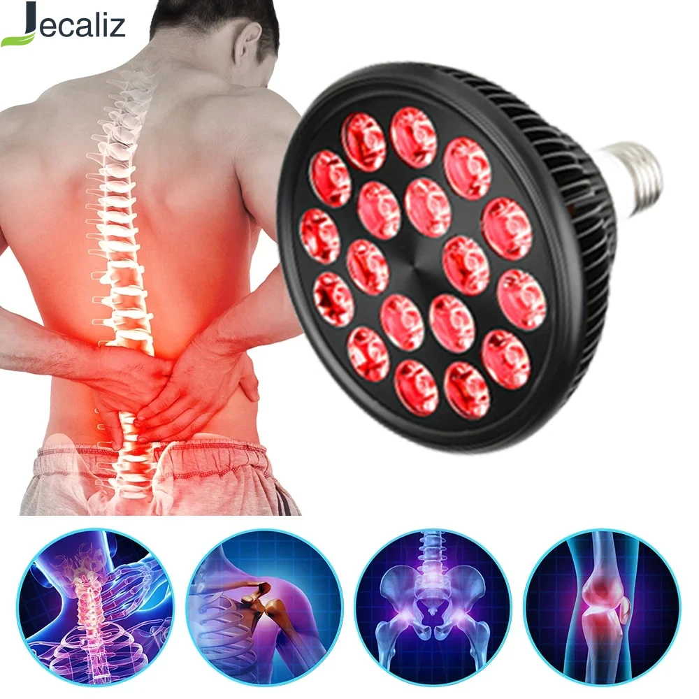 E27 54W Red&Infrared Light Lamp for Skin Care Beauty Recovery on Multiple Parts of The Body Reduce Fatigue 660nm&850nm Bulb
