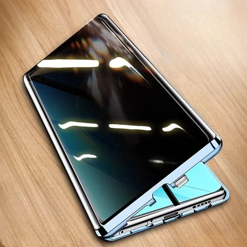 Double-Sided Privacy Magnetic Phone Case with Anti-Peep Full Metal Frame Protection