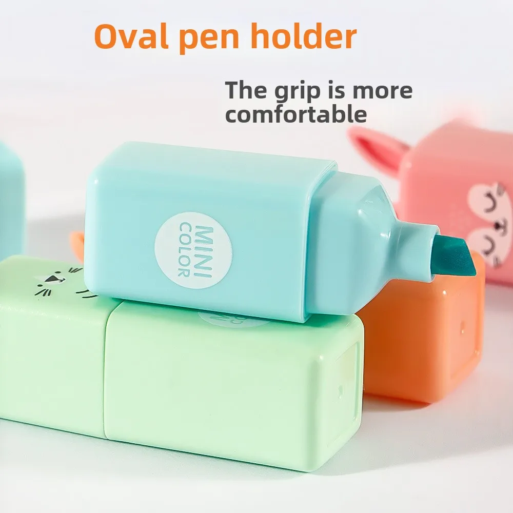 4/5pcsMini Rabbit Creative Fluorescent Pen Student Account DIY Color Marking Pen Macaron Color Key Marking