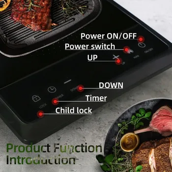 Portable Induction Cooktop,Electric Induction Cooker and Burner,3-Hour Timer,Smart Touch Cooktop,and Safety Lock Feature,Black 2