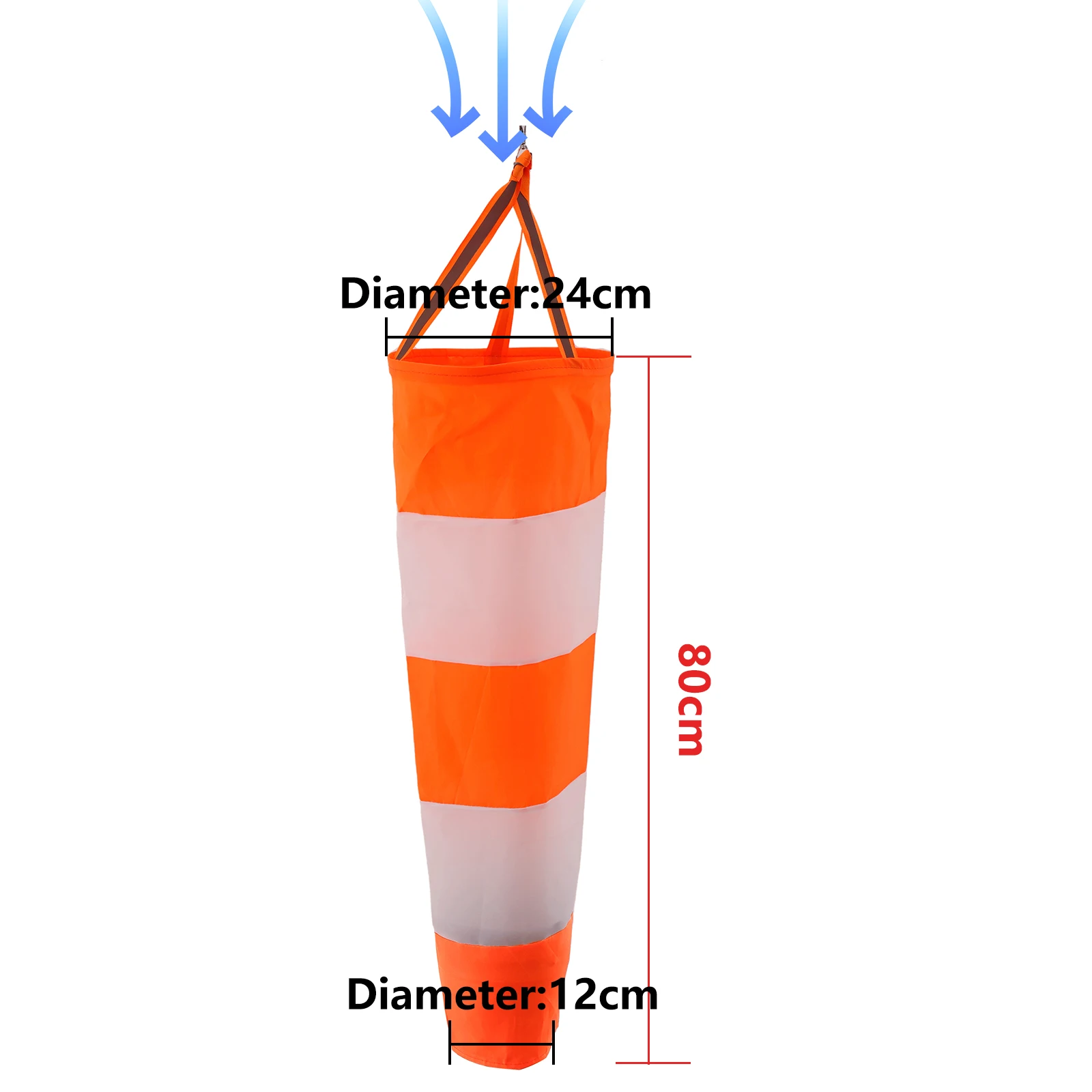 60/80/100 cm Reflektierende Windsack Outdoor Rip-stop Wind Messung Wetterfahne Refektiver Windsack Wetterfahne Wasserdicht 1 Stück – Detail 12