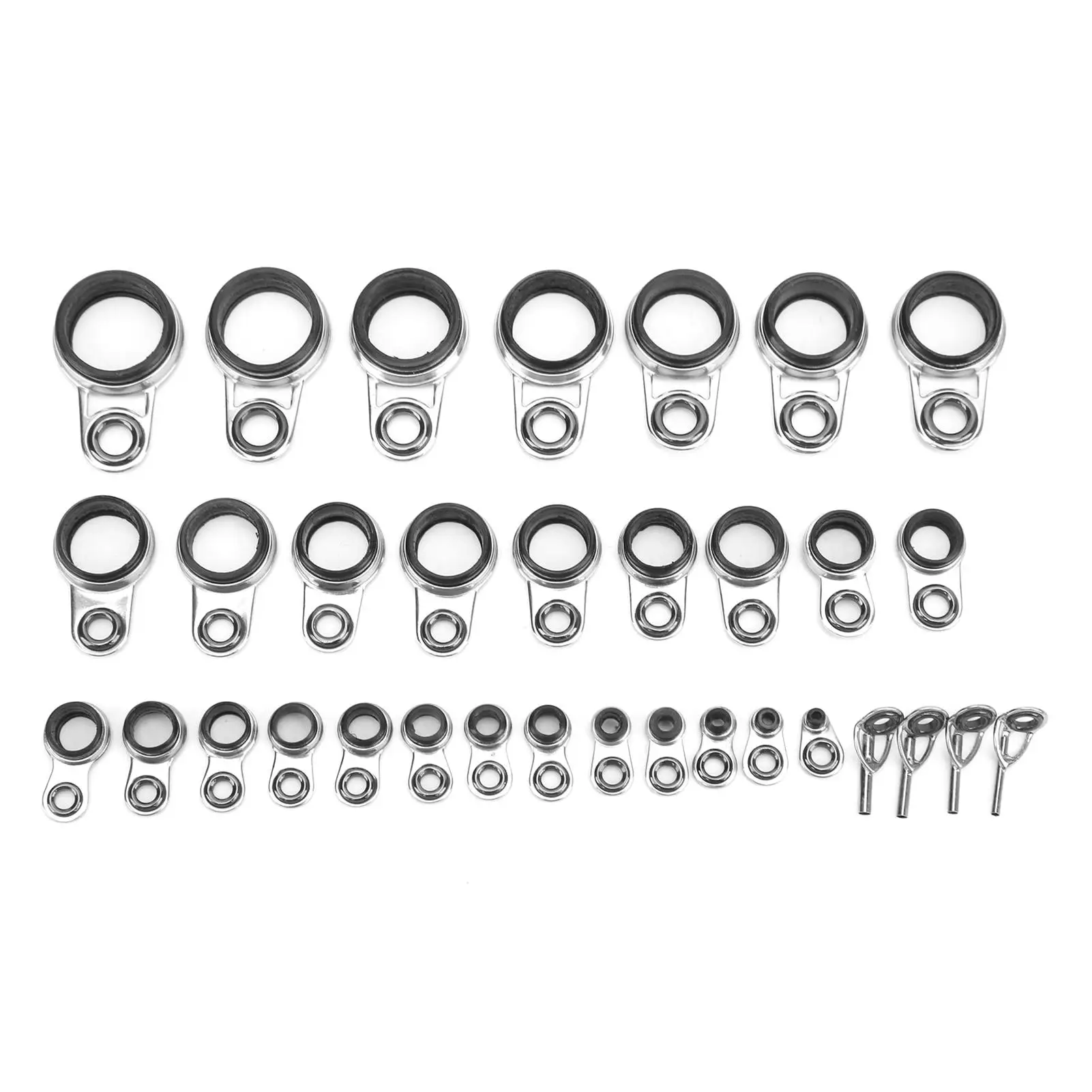 Fishing Rod Wire Top Tip Set Stainless Steel Ceramics Fishing Line Guide Rings