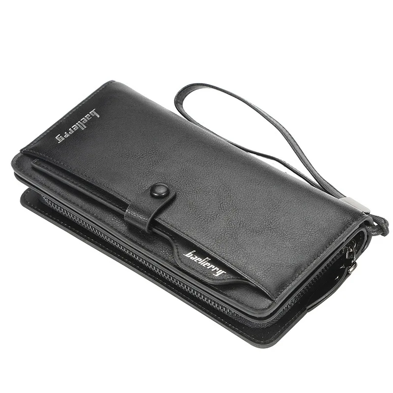Men clutch bag PU leather wallets business large capacity card holder men purse male handbag