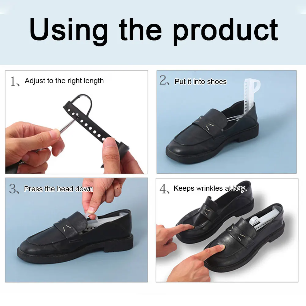 6-1pair Plastic Shoe Stretcher Length Adjustable Boots Holder Crease-resistant Durable Shoe Trees for Leather Shoes Sports Shoes 5