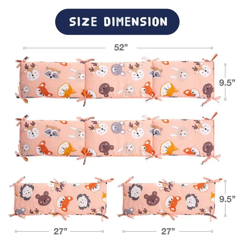 4pcs Crib Children Protective Pad Sets Cotton Lining Prevent Bumper Less Crib Bedding Set For Baby Children Protective Lining