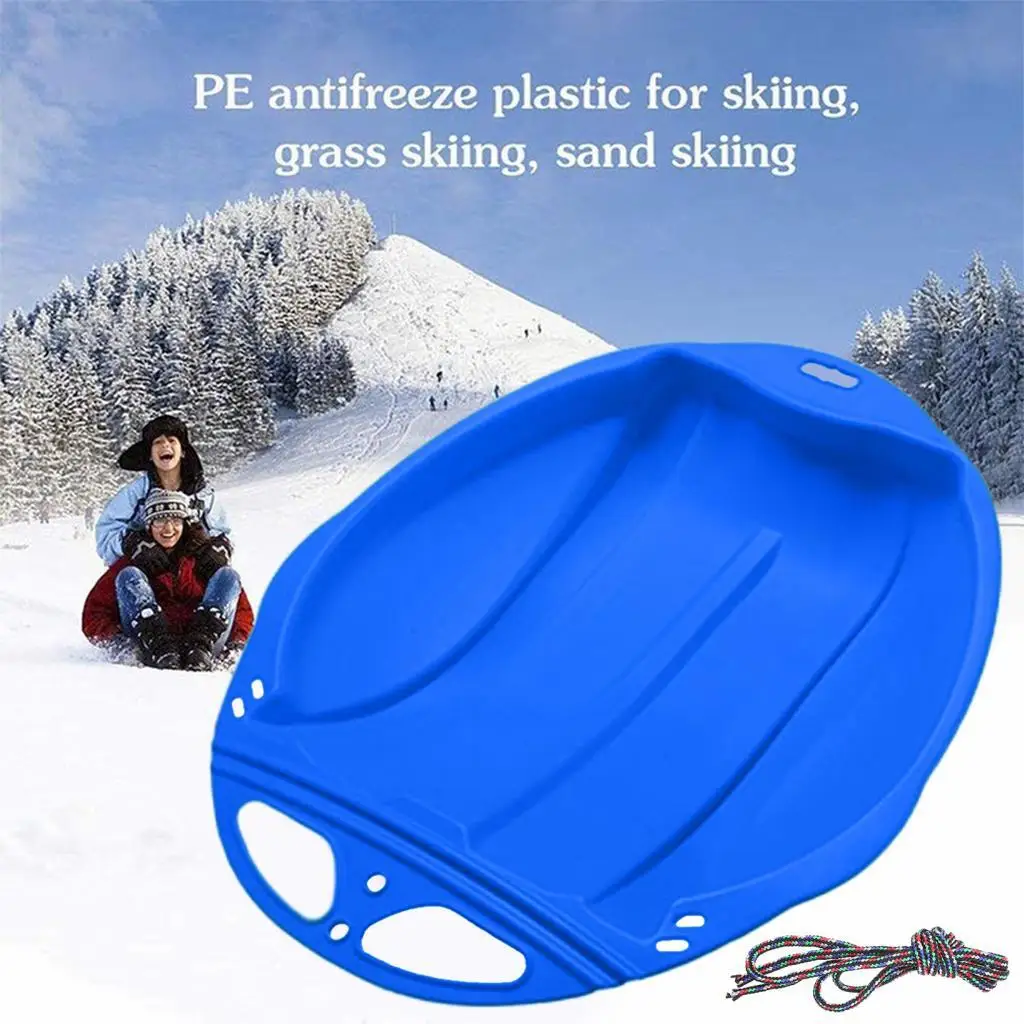 Non-slip Sledge Snow Slider Plastic High-performance Grass Sand Snow Ski Oversized Handle Thicker Sleigh Ski Board Board