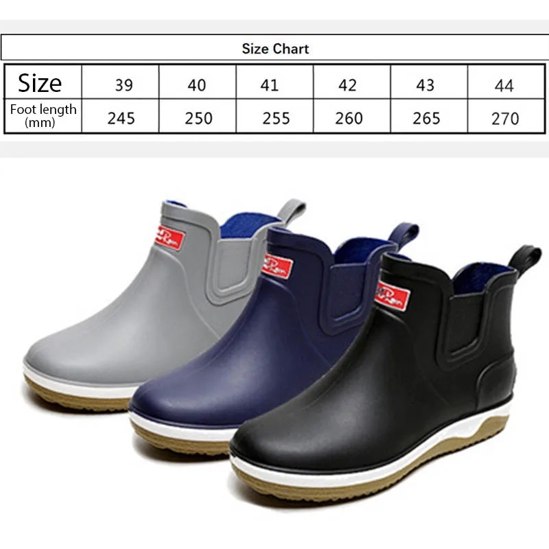Waterproof Fishing Hunting Rain Boots Non-slip Short Tube Working Boots Outdoor Men Women Rubber Water