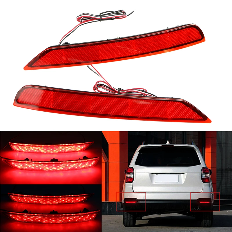 

2pcs Car LED Rear Bumper Light Taillight DRL Brake Turn Signal Lamp Fog Light Bumper Reflector Light for Subaru Forester 2008-17