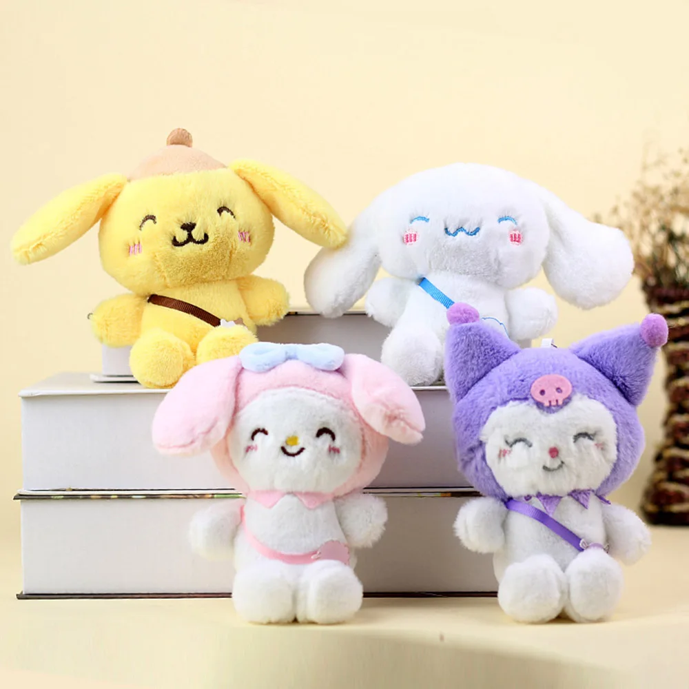 15cm Sanrio Plush Toy Kuromi My Melody Cinnamoroll Doll Keychains Pendant Anime Kawaii Soft Stuffed Dolls Children Birthday Gift