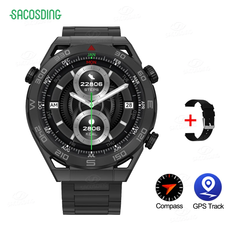 Reloj inteligente con GPS para hombre, pulsera con Control de acceso NFC,  brújula, Ultra Mate, Bluetooth, llamadas, novedad de 2023 - AliExpress