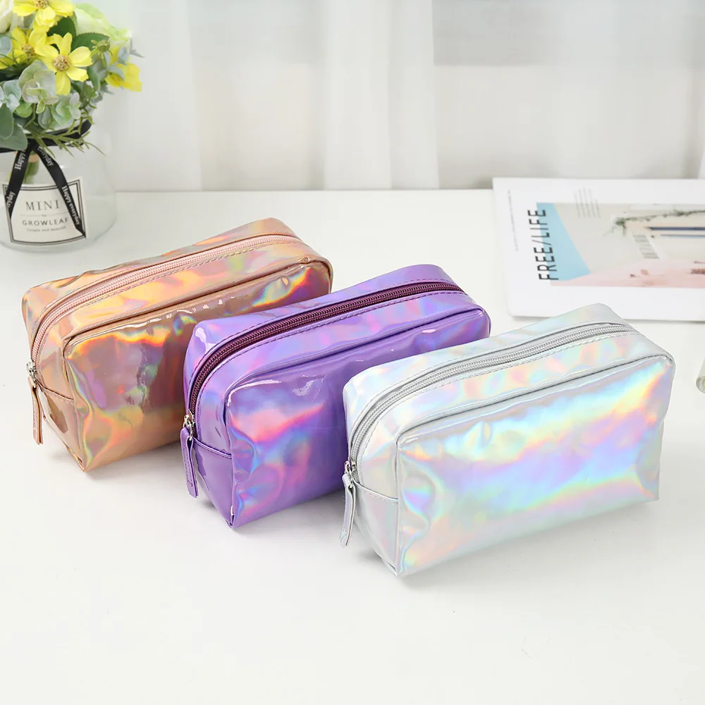 

Laser Waterproof Cosmetic Bags for Women Wash Toiletry Bag Travel Organizer Case Portable Makeup Bag Pouch Makeup Case