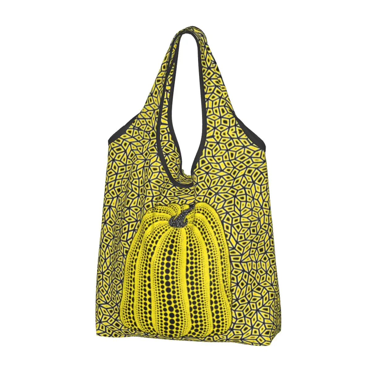 Riutilizzabile Yayoi Kusama Dots Pumpkin Infinite Nets Borsa Per La Spesa Borsa Per La Spesa Lavabile Pieghevole Borsa Per La Spesa Pieghevole Extra L