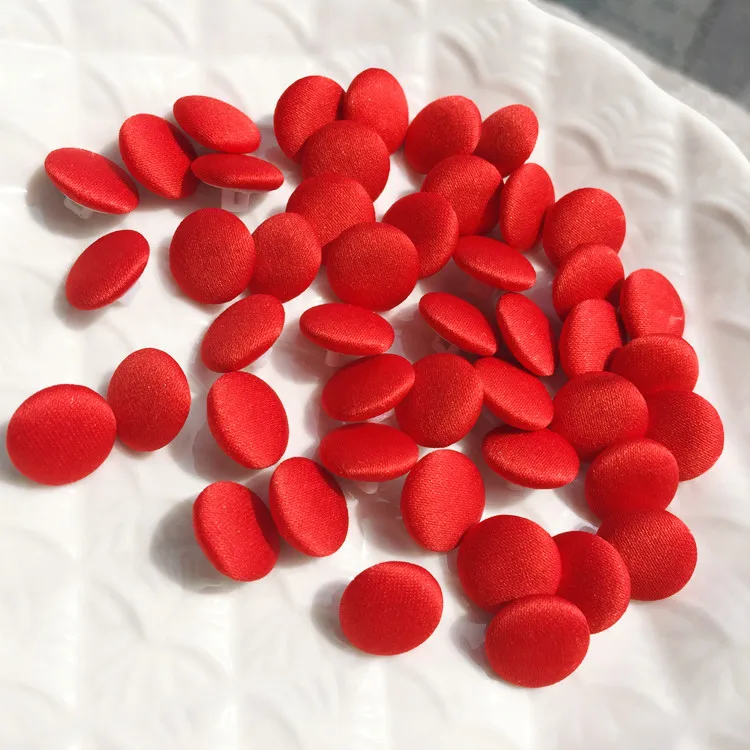 1Set (50PCS Buttons and 50 Buttonhole) Colorful Colors Satin Cloth Button Buttonhole Wedding Dress Back Handmade Diy Accessories 