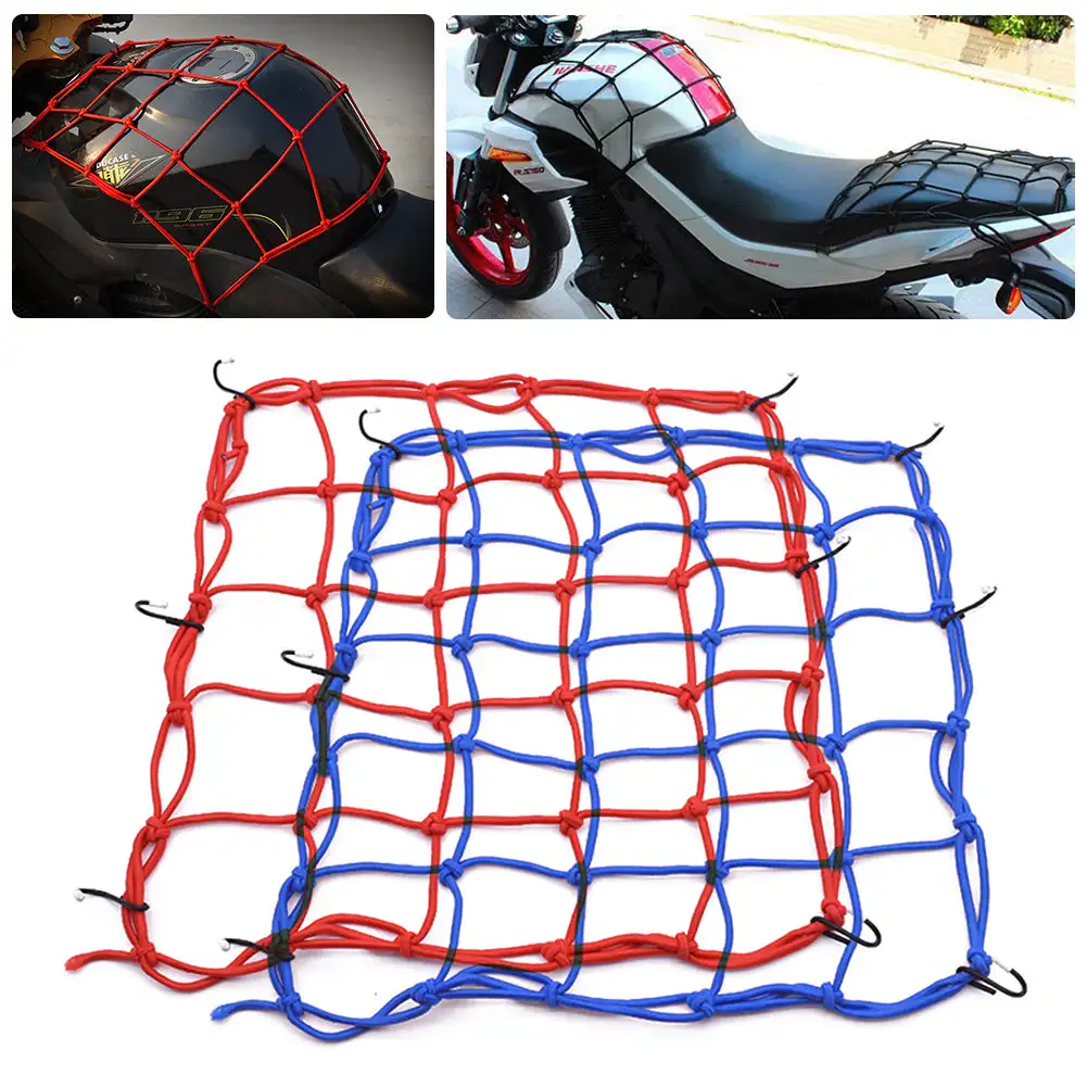 40*40cm Universal Motorcycle Luggage Net Hooks Net Motorbike Bungee Mesh Helmet Holder Luggage