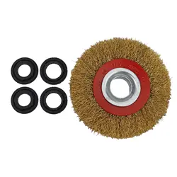 4inch Flat Crimped Wire Wheel Brush Stainless Steel Wire 20mm Bore For Angle Grinder Deburring Polishing Tools Accessories