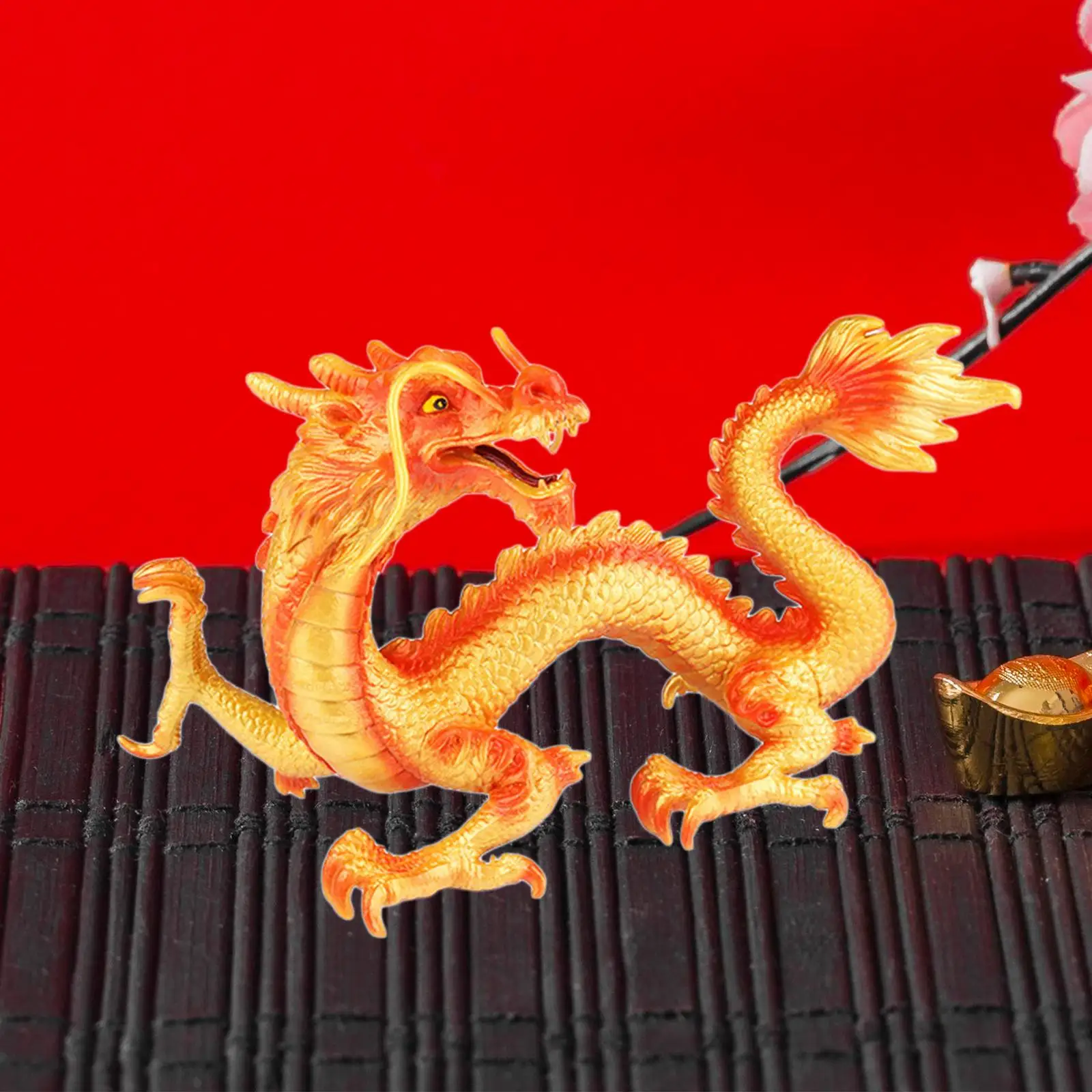 Hand Painted Chinese Dragon Figurine Home Decor Simulation Collection Model