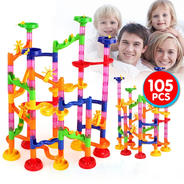 105pcs Marble Run Maze Race Track Ball Toys Set DIY Pipe Enlightenment Building Block Ball Children's Construction Toys Boy Gift 2