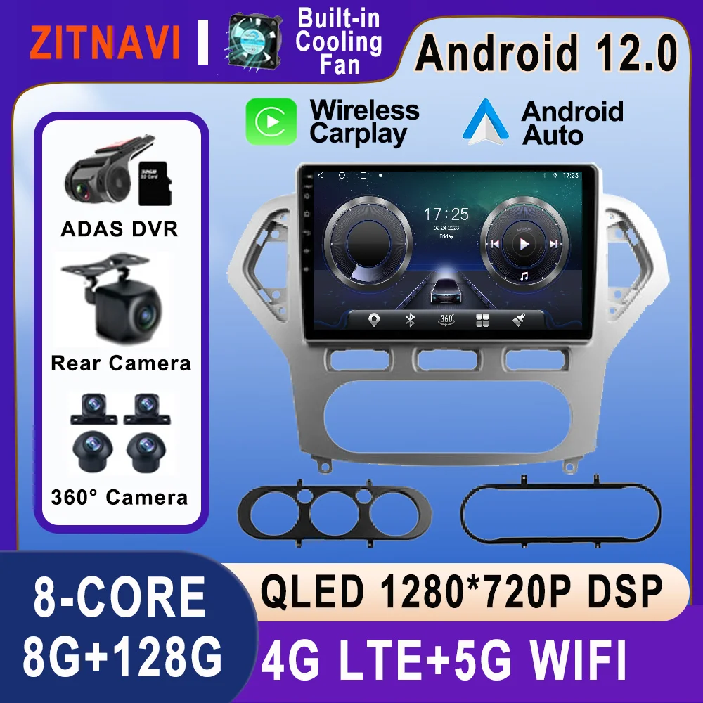 

10.1 Inch Android 12 For Ford Mondeo 2007 - 2010 Car Radio ADAS Multimedia DSP Autoradio Player RDS 4G SWC WIFI BT No 2din Video