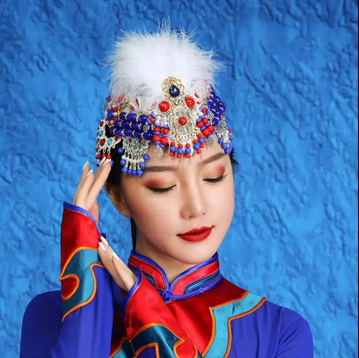 

Mongols Characteristic Dance Headdress Hat Chopsticks Dance Top Bowl Dance Accessories