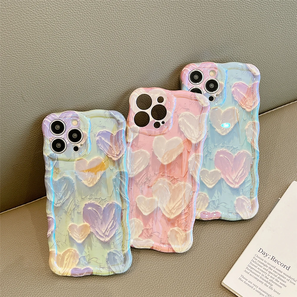 Per Iphone14 Fashion Blue Light Love Phone Case Per Iphone 14 Pro Max 11 12 13 Pro Max Luxury Couple Soft Cover In Tpu Antiurto