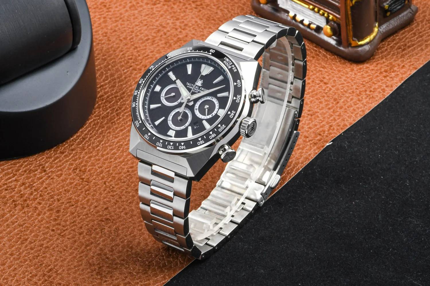 Tactical Frog 43mm Men's Timing Watch VS75 Solar Quartz Movement