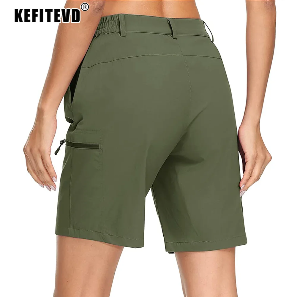 Sport Shorts Summer Quick Dry Hiking Shorts Women Lightweight Zip Pocket Cargo Shorts Outdoor Fishing Climbing Camping Female