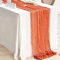 Semi-Sheer Gauze Table Runner Sage Cheesecloth Table Setting Dining Vintage Wedding Decoration Banquets Arches Retro Boho Decor 6