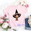 2024 Kawaii Curious George T-shirt Cartoon Graphic Print Monkey T Shirt Summer Tees Girls Tshirts Pink Short Sleeved Tops 5