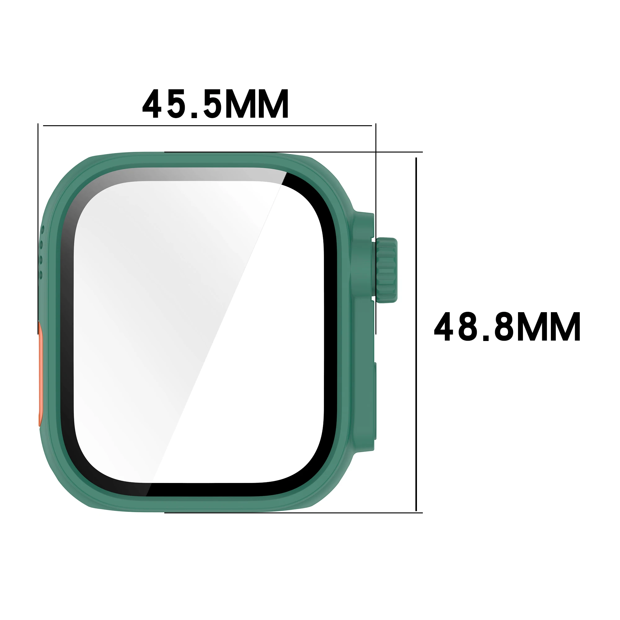 2-in-1 Integrated Watch Case with Tempered Glass Screen Protector