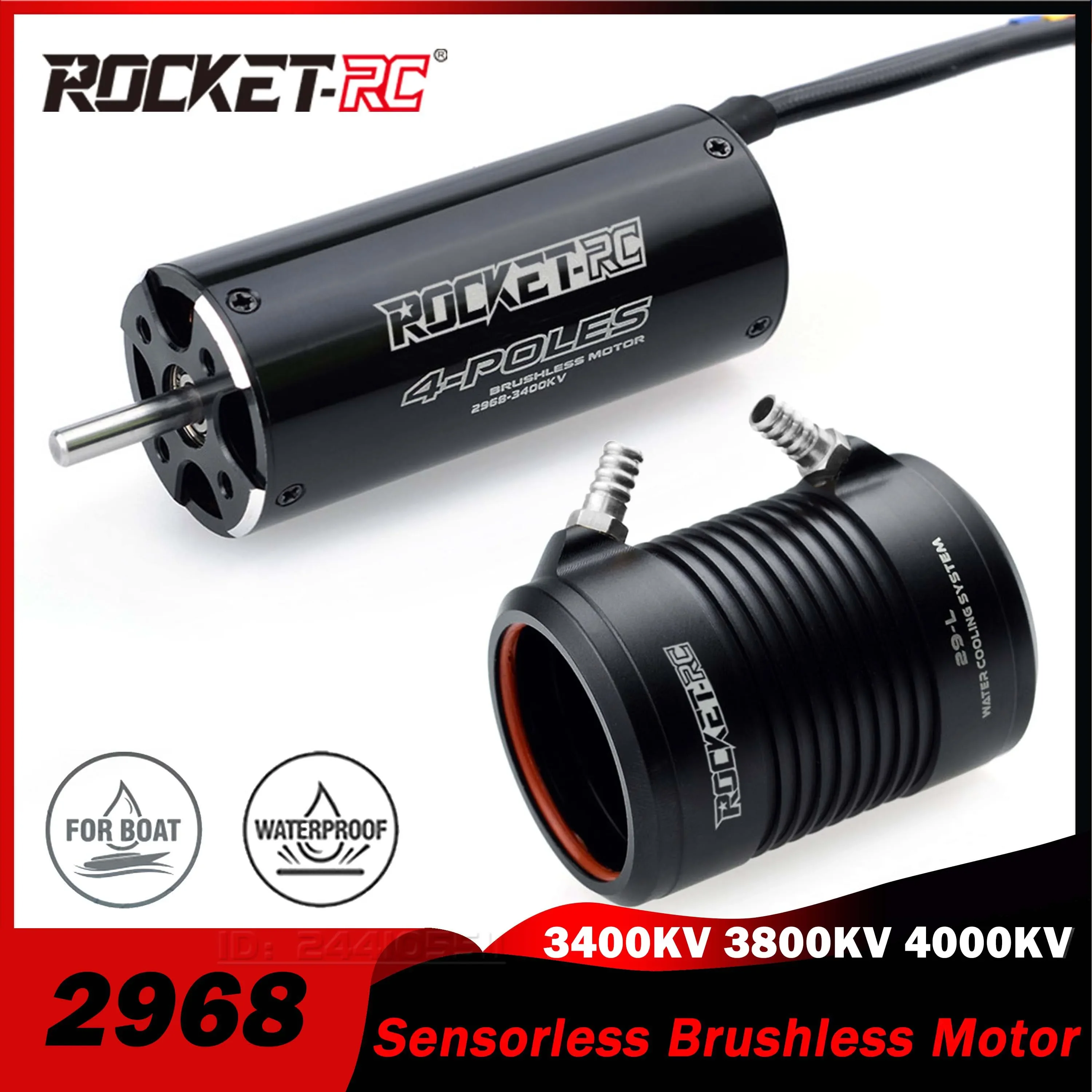 Rocket-RC 2968 防水センサーレスブラシレスモーター 3400KV 3800KV