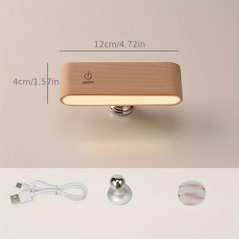 مصباح جداري LED خشبي بجانب السرير