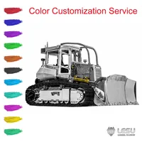 Aoue-850K LESU 1/14 RC Metal Hydraulic Bulldozer Black Tracks Construction Truck Dozer Light System Unpainted Kits Model TH22775 1