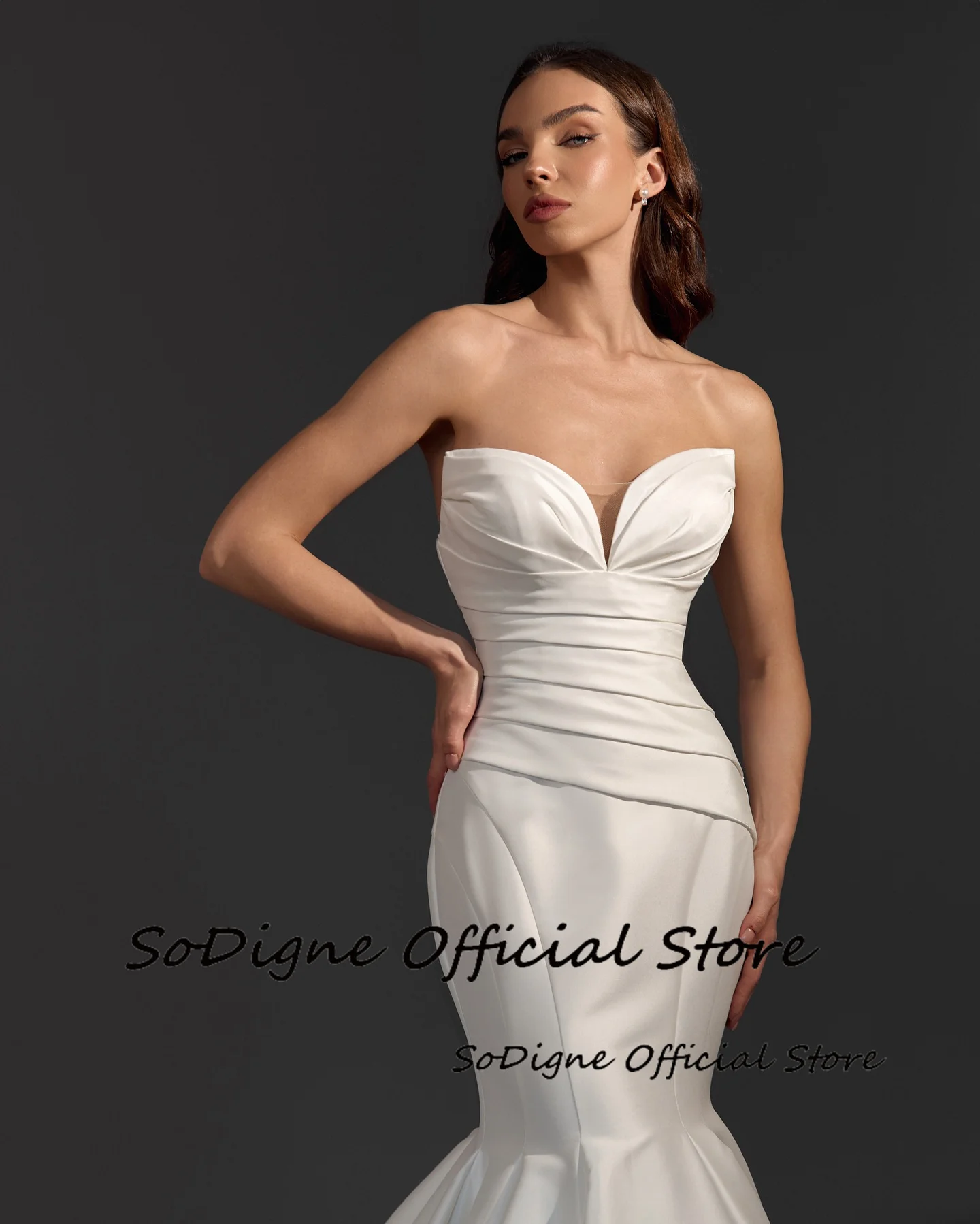 SoDigne Mermaid Satin Appliques Wedding Dresses Sweetheart Sleeveless Bridal Dress Long Wedding Gown Robe De Mairee Customized 14 S42ae1f28e9684e22a6536823720858c1r