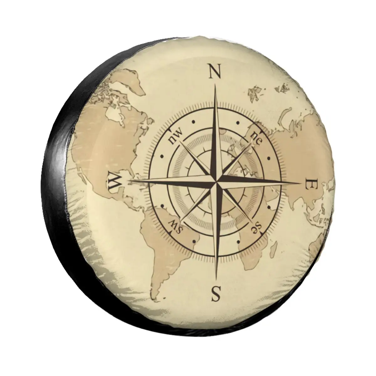 

Custom Ancient Map Compass Spare Tire Cover for Suzuki Mitsubish Direction Camper Car Wheel Protectors 14-17Inch