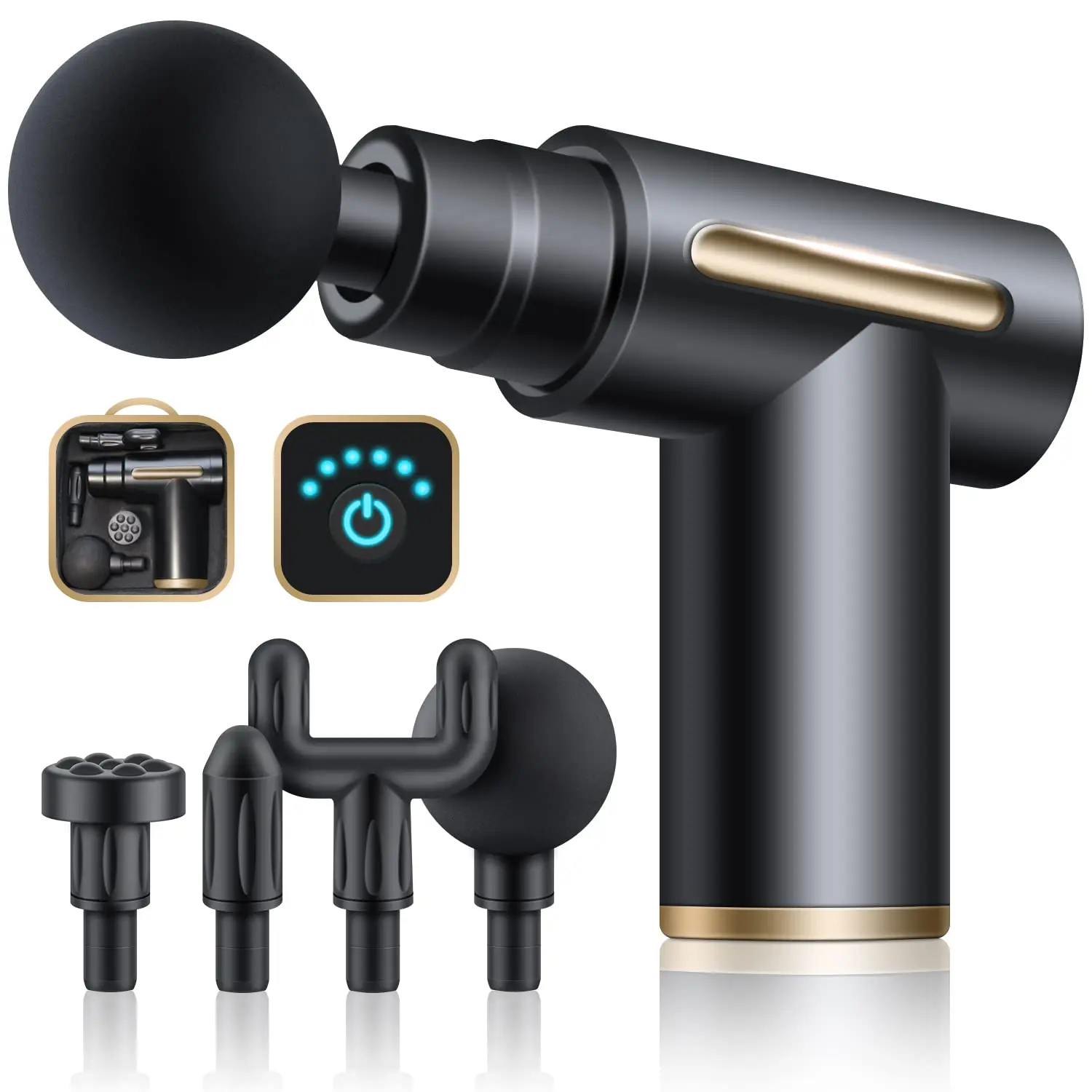 

Fascial Massage Gun Deep Tissue Percussion Muscle Massage Gun 6 Speeds & 4 Massage Heads Muscle Relaxation Pain Relief Fitness