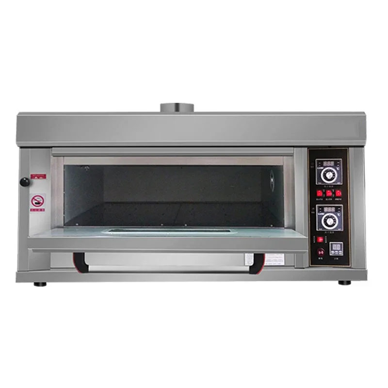 Gas Oven Commercial Liquefied Single-layer Double-pan Baking 99min Timing Function