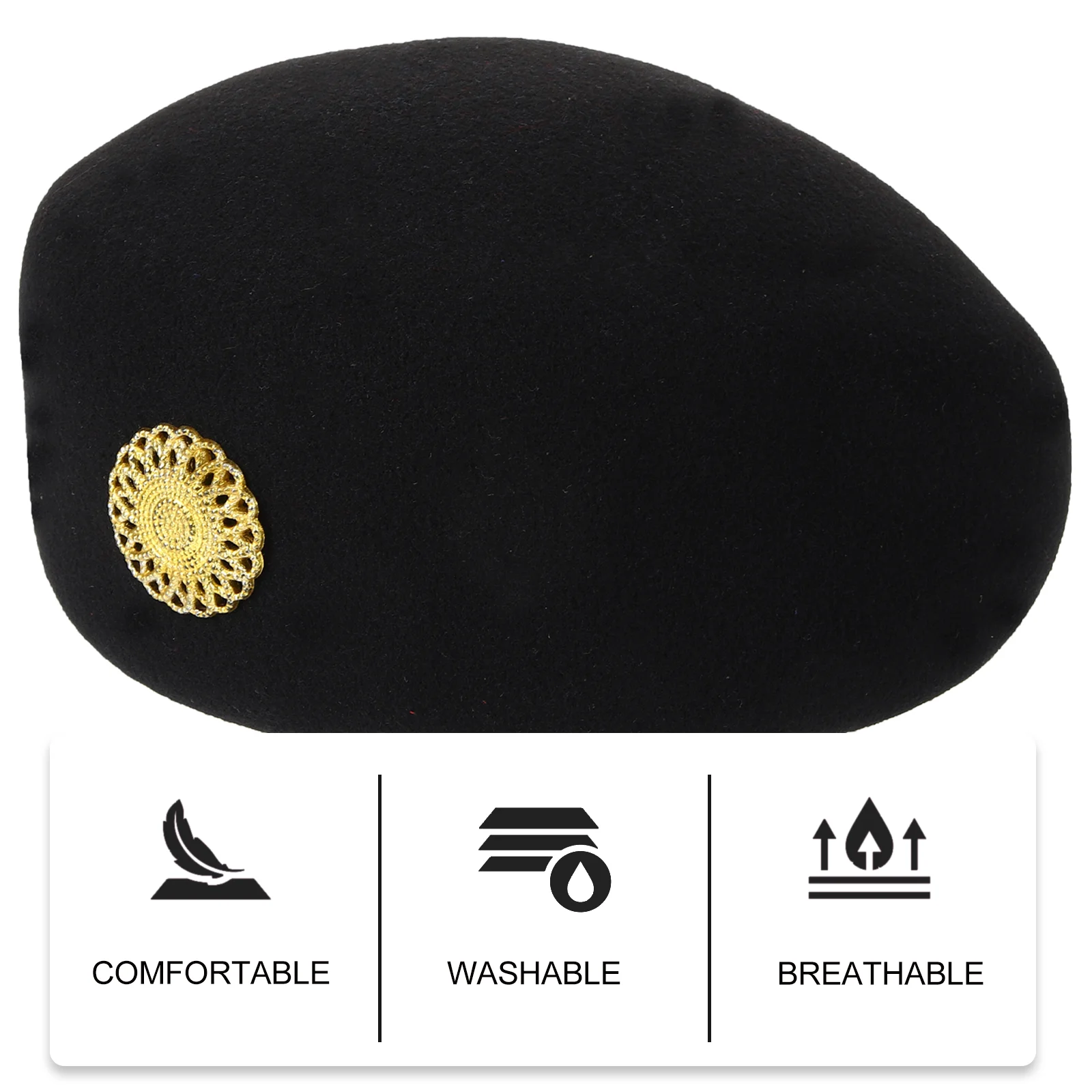 Stewardess Hat Airline Flight Beret Decorative Attendant Decor Headwear for Hostess Cap Costume Vintage